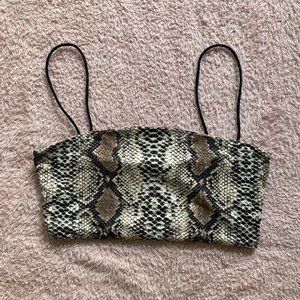 Snake skin crop top tank top